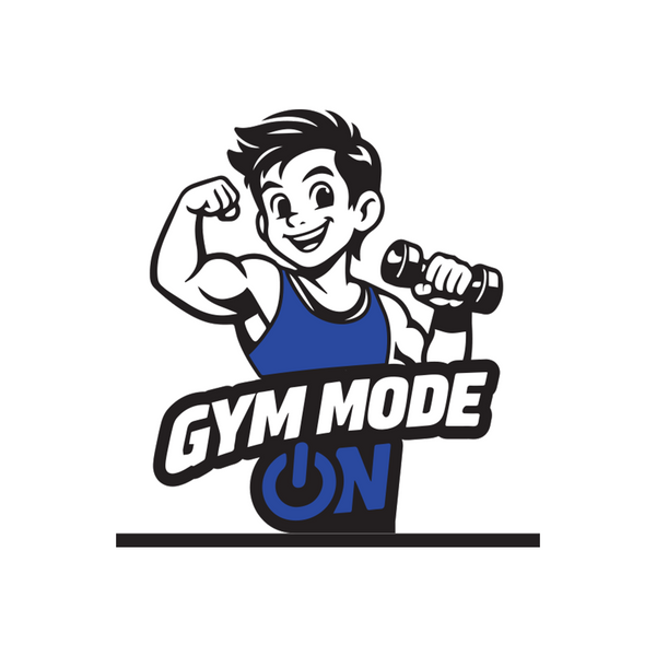 Gym Mode On Cartoon Logo – Fitness Workout Motivation Illustration