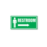 Restroom Directional Sign – Modern Bathroom Wayfinding Wall Sign (Indoor/Outdoor Use)