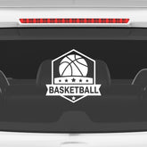 Basketball Badge Car Window Sticker | Premium Sports Vinyl Decal for Cars & Laptops