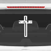 Jesus Cross Car Sticker – Modern Jesus Text Cross Vinyl Decal for Cars & Bikes | Waterproof Christian Faith Sticker