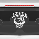 Basketball Rim & Ball Car Window Sticker | Sports Vinyl Decal for Cars, Laptops & Walls