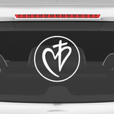 Christian Heart Cross Car Sticker – Jesus Faith Symbol Vinyl Decal for Cars & Bikes | Waterproof Bible Verse Style Sticker