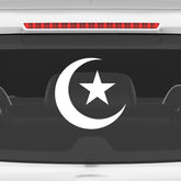 Islamic Crescent Moon Star Car Sticker – Muslim Faith Vinyl Decal for Cars & Bikes | Waterproof Islamic Symbol Sticker