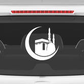 Kaaba Crescent Moon Car Sticker – Islamic Mecca & Mosque Vinyl Decal for Cars & Bikes | Waterproof Muslim Faith Sticker