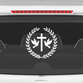 Christian Cross Dove Car Sticker – Double Dove Peace & Faith Vinyl Decal | Waterproof Religious Car & Bike Sticker