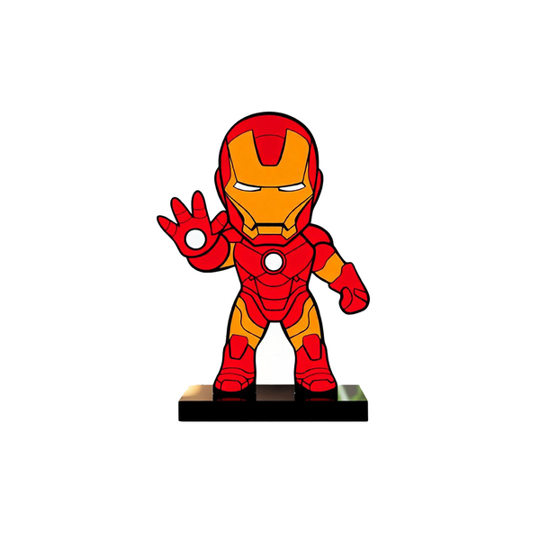 Marvel Iron Man Anime Caricature Acrylic Desk Decor Stand