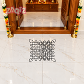 Sacred Square Kolam Vinyl Sticker for Elegant Home Floor Decoration