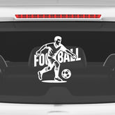 Football Silhouette Car Decal | Waterproof White Vinyl Sports Sticker
