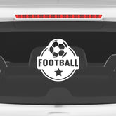 Football Car Sticker – Flying Ball White Vinyl Decal for Rear Windshield