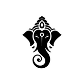 Elegant Ganpati Car Decal Premium Waterproof Black Vinyl Sticker