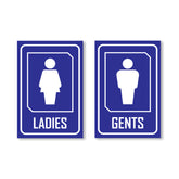 Zackzik Gents & Ladies Sticker – Restroom Door Signage for Easy Identification
