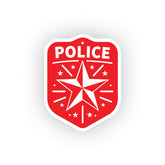 Police Shield Safety Sticker for Road Awareness