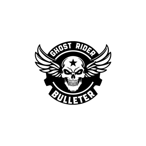 Flaming Skull Bulleteer Sticker for Royal Enfield Bullet Tank & Helmet