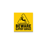 Beware Slippery Surface Sign Sticker – Waterproof Safety Warning Vinyl Decal