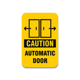 Caution Automatic Door Sign Sticker – Waterproof Safety Vinyl Decal
