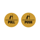 Pull Push Round Door Sign Stickers – Waterproof Vinyl Instruction Decals