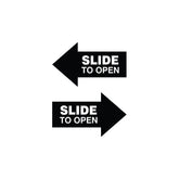 Sliding Door Instruction Sign with Arrow – Durable Waterproof Sticker