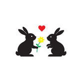 Cute Rabbit Couple Switch Board Sticker for Home Decor