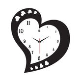 Heart Shape Acrylic Wall Clock for Romantic Home Decor