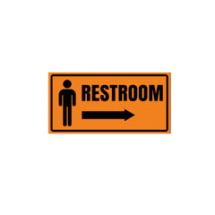 Restroom Directional Sign – Modern Bathroom Wayfinding Wall Sign (Indoor/Outdoor Use)