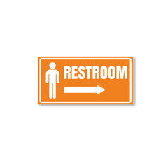 Restroom Directional Sign – Modern Bathroom Wayfinding Wall Sign (Indoor/Outdoor Use)
