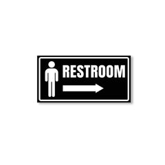 Restroom Directional Sign – Modern Bathroom Wayfinding Wall Sign (Indoor/Outdoor Use)
