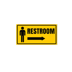 Restroom Directional Sign – Modern Bathroom Wayfinding Wall Sign (Indoor/Outdoor Use)