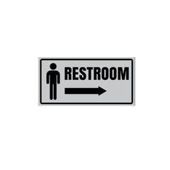 Restroom Directional Sign – Modern Bathroom Wayfinding Wall Sign (Indoor/Outdoor Use)