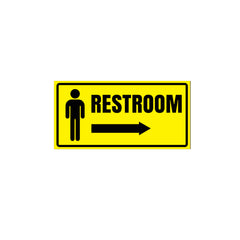 Restroom Directional Sign – Modern Bathroom Wayfinding Wall Sign (Indoor/Outdoor Use)