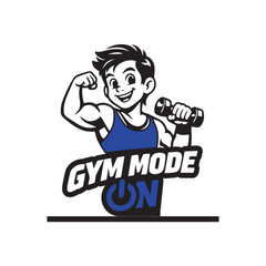 Gym Mode On Cartoon Logo – Fitness Workout Motivation Illustration