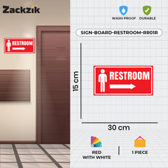Restroom Directional Sign – Modern Bathroom Wayfinding Wall Sign (Indoor/Outdoor Use)