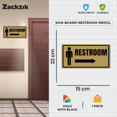 Restroom Directional Sign – Modern Bathroom Wayfinding Wall Sign (Indoor/Outdoor Use)