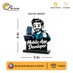 Personalized Caricature Name Plate – Custom Cartoon Portrait Desk Decor