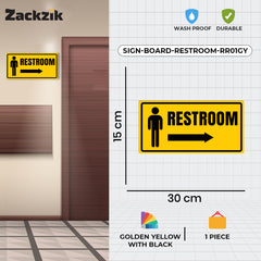 Restroom Directional Sign – Modern Bathroom Wayfinding Wall Sign (Indoor/Outdoor Use)