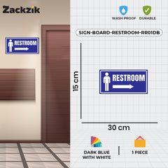 Restroom Directional Sign – Modern Bathroom Wayfinding Wall Sign (Indoor/Outdoor Use)