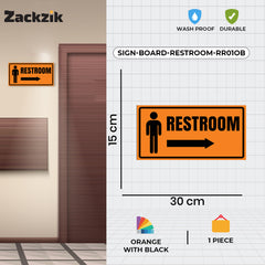 Restroom Directional Sign – Modern Bathroom Wayfinding Wall Sign (Indoor/Outdoor Use)
