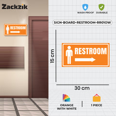 Restroom Directional Sign – Modern Bathroom Wayfinding Wall Sign (Indoor/Outdoor Use)