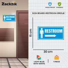 Restroom Directional Sign – Modern Bathroom Wayfinding Wall Sign (Indoor/Outdoor Use)