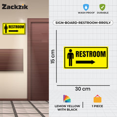 Restroom Directional Sign – Modern Bathroom Wayfinding Wall Sign (Indoor/Outdoor Use)