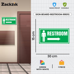 Restroom Directional Sign – Modern Bathroom Wayfinding Wall Sign (Indoor/Outdoor Use)