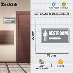 Restroom Directional Sign – Modern Bathroom Wayfinding Wall Sign (Indoor/Outdoor Use)
