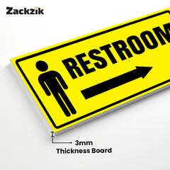 Restroom Directional Sign – Modern Bathroom Wayfinding Wall Sign (Indoor/Outdoor Use)