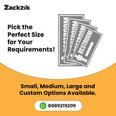 Restroom Directional Sign – Modern Bathroom Wayfinding Wall Sign (Indoor/Outdoor Use)