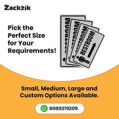 Restroom Directional Sign – Modern Bathroom Wayfinding Wall Sign (Indoor/Outdoor Use)