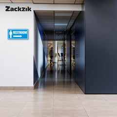 Restroom Directional Sign – Modern Bathroom Wayfinding Wall Sign (Indoor/Outdoor Use)