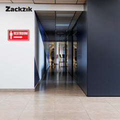 Restroom Directional Sign – Modern Bathroom Wayfinding Wall Sign (Indoor/Outdoor Use)