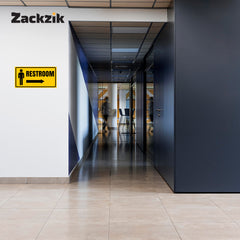 Restroom Directional Sign – Modern Bathroom Wayfinding Wall Sign (Indoor/Outdoor Use)
