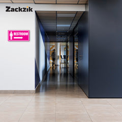 Restroom Directional Sign – Modern Bathroom Wayfinding Wall Sign (Indoor/Outdoor Use)