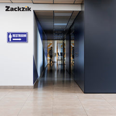 Restroom Directional Sign – Modern Bathroom Wayfinding Wall Sign (Indoor/Outdoor Use)