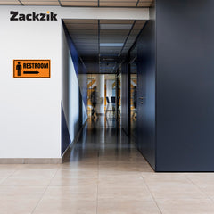 Restroom Directional Sign – Modern Bathroom Wayfinding Wall Sign (Indoor/Outdoor Use)